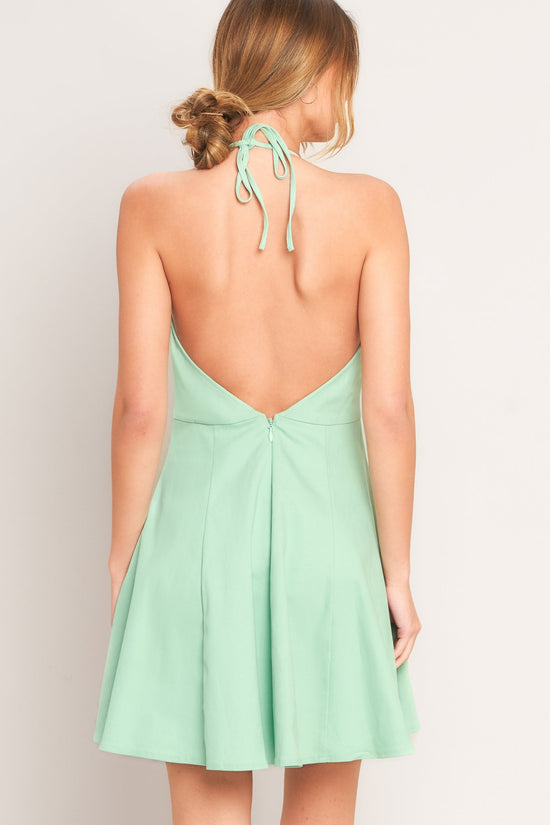 LOVELY CHARM MINT WOVEN MINI DRESS