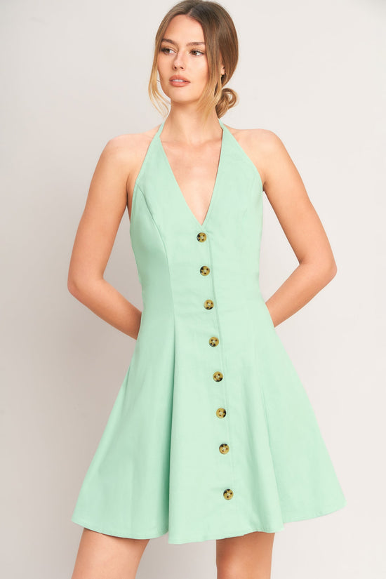 LOVELY CHARM MINT WOVEN MINI DRESS