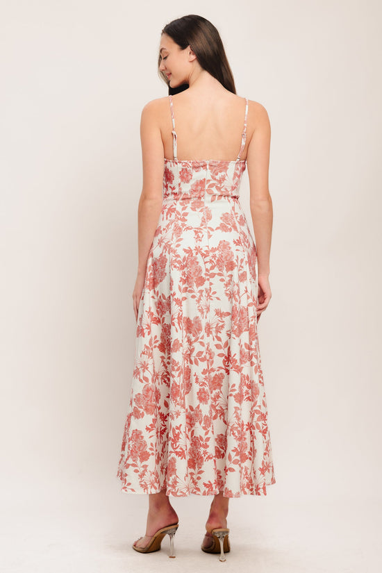 FLORAL HAZE WOVEN MIDI DRESS