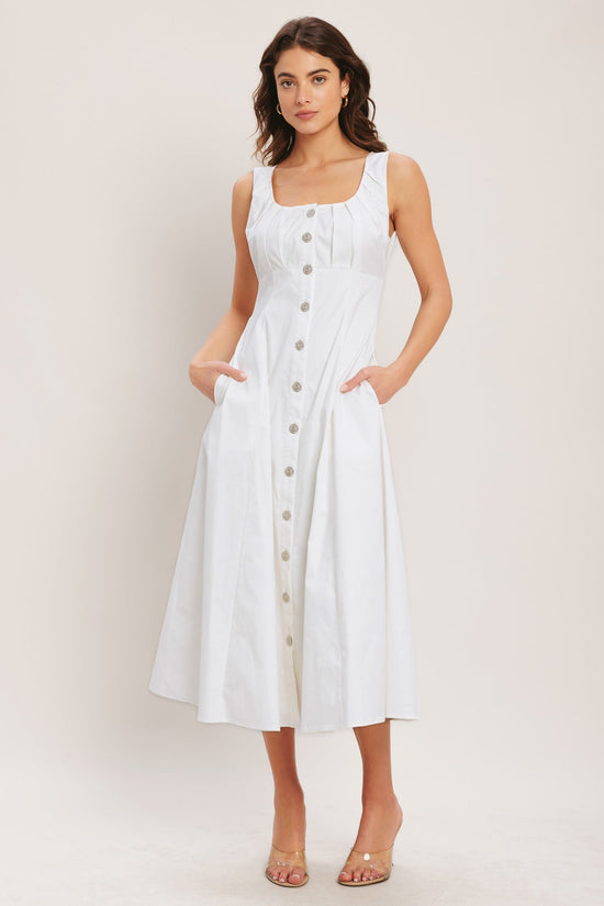 SEASIDE BRUNCH WOVEN MIDI DRESS
