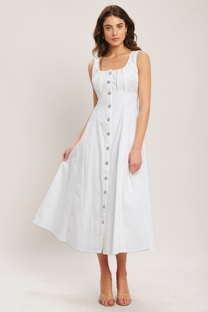 SEASIDE BRUNCH WOVEN MIDI DRESS
