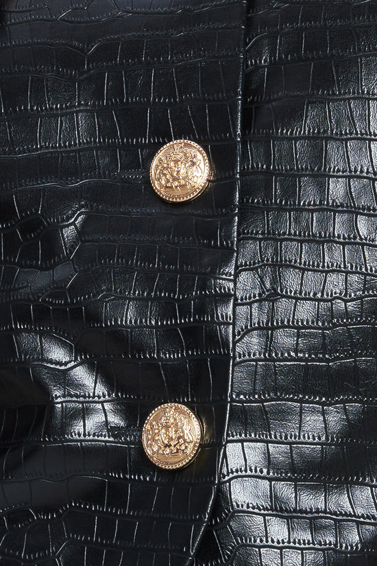 AT THE START FAUX LEATHER BOLERO JACKET