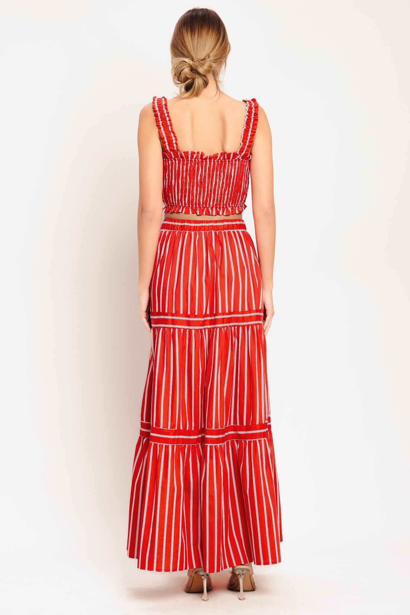 SUNSET STRIPE WOVEN MAXI SKIRT