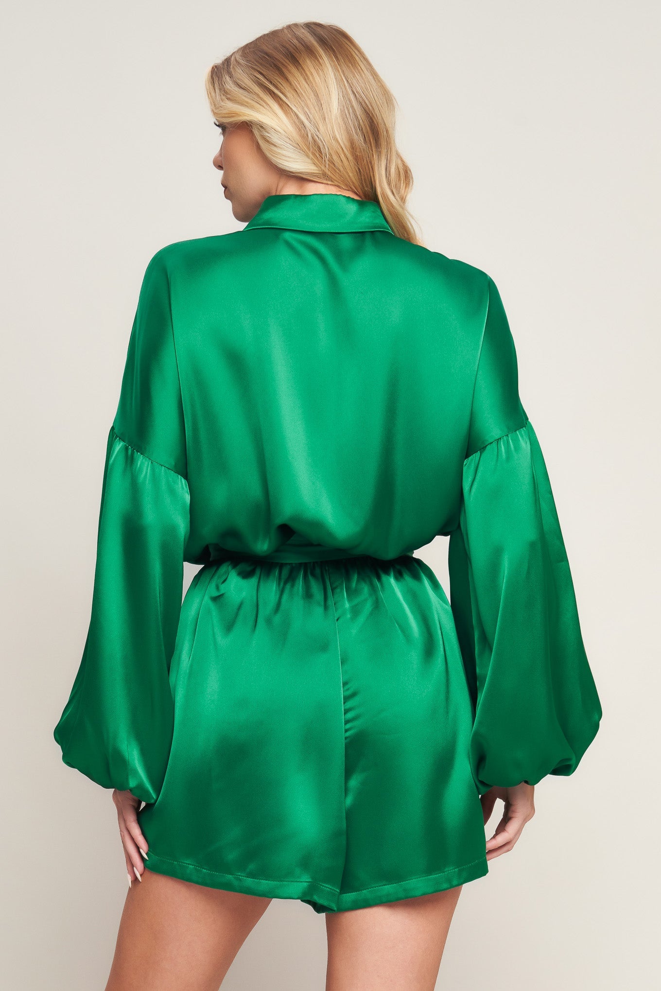 CELEBRATION TIME WOVEN SATIN ROMPER