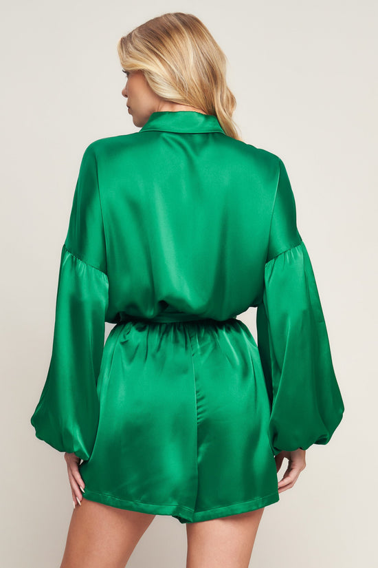 CELEBRATION TIME WOVEN SATIN ROMPER