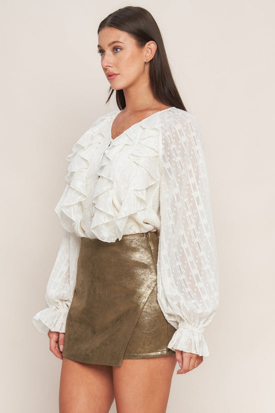 STUDIO 24K FAUX LEATHER SKORT