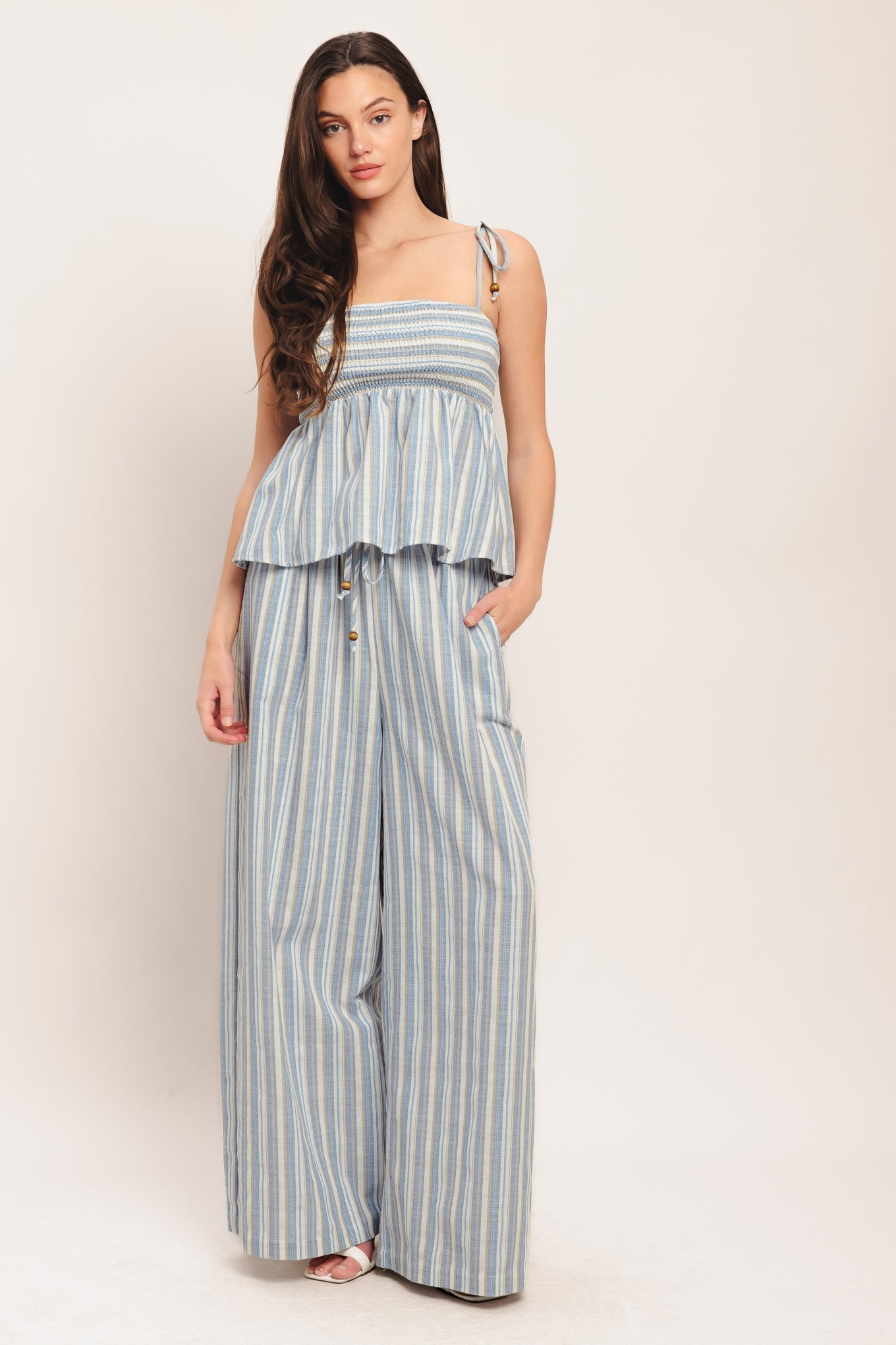 COASTAL DAY STRIP WOVEN PANTS