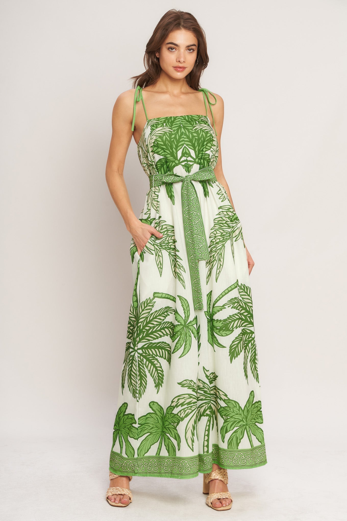 PALM LUXE WOVEN JUMPSUIT