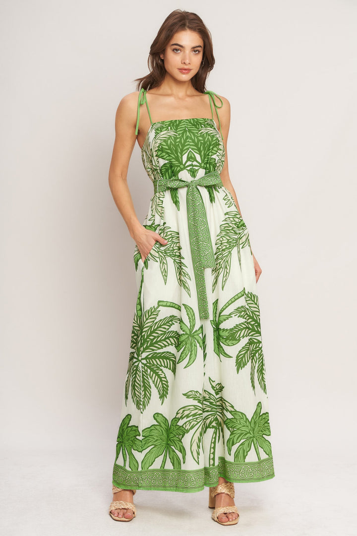 PALM LUXE WOVEN JUMPSUIT