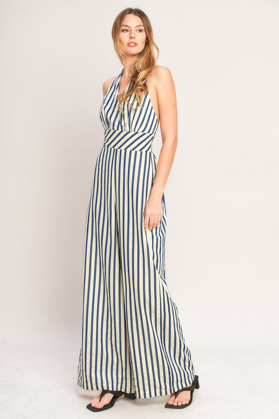 NAUTICAL BREEZE STRIPE WOVEN JUMPSUIT