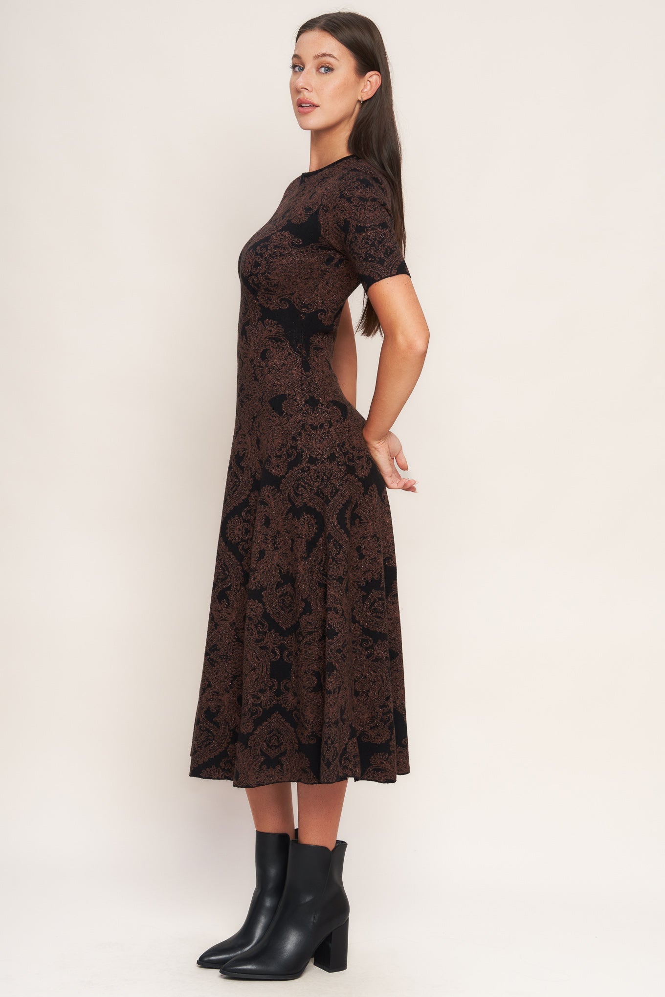 GOTHIC MUSE JACQUARD SWEATER MIDI DRESS