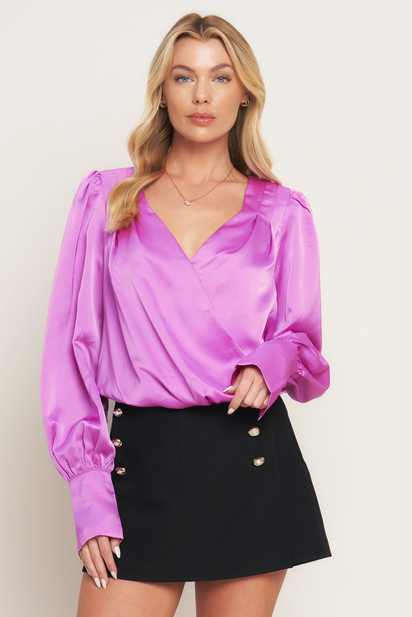 MODERN MUSE ORCHID WOVEN TOP