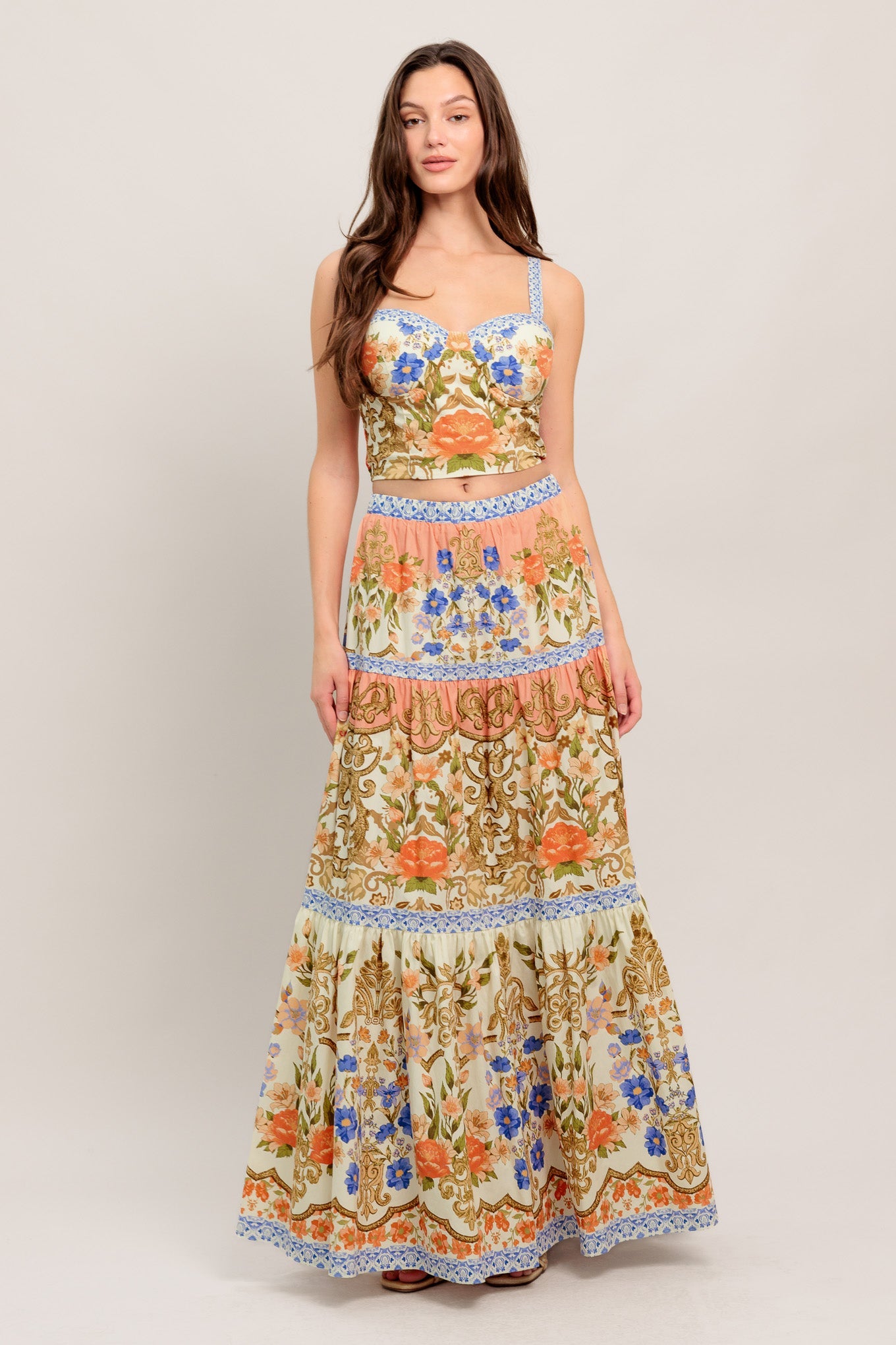 SWEET MEADOW MEMORIES WOVEN TOP AND SKIRT SET