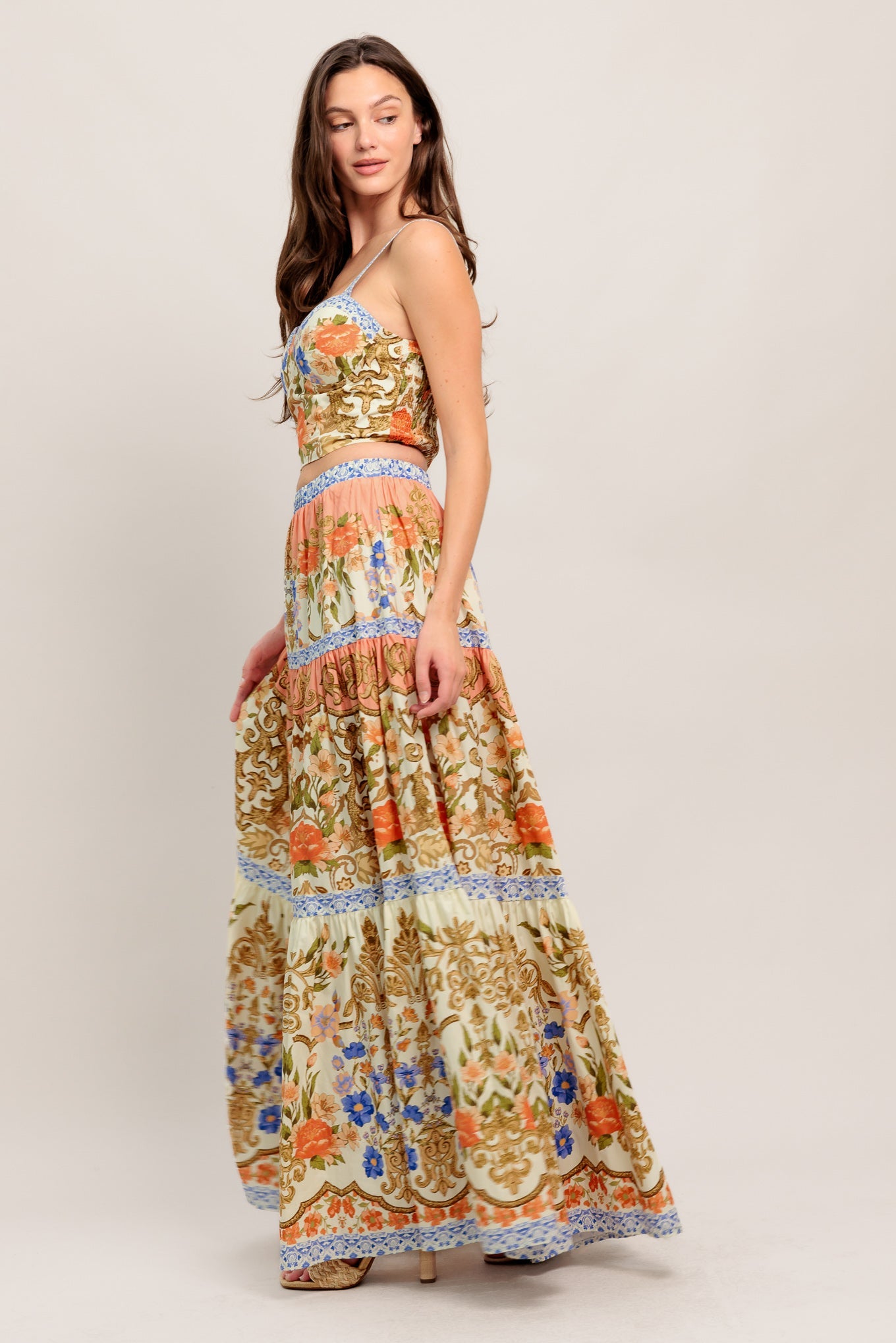 SWEET MEADOW MEMORIES WOVEN TOP AND SKIRT SET