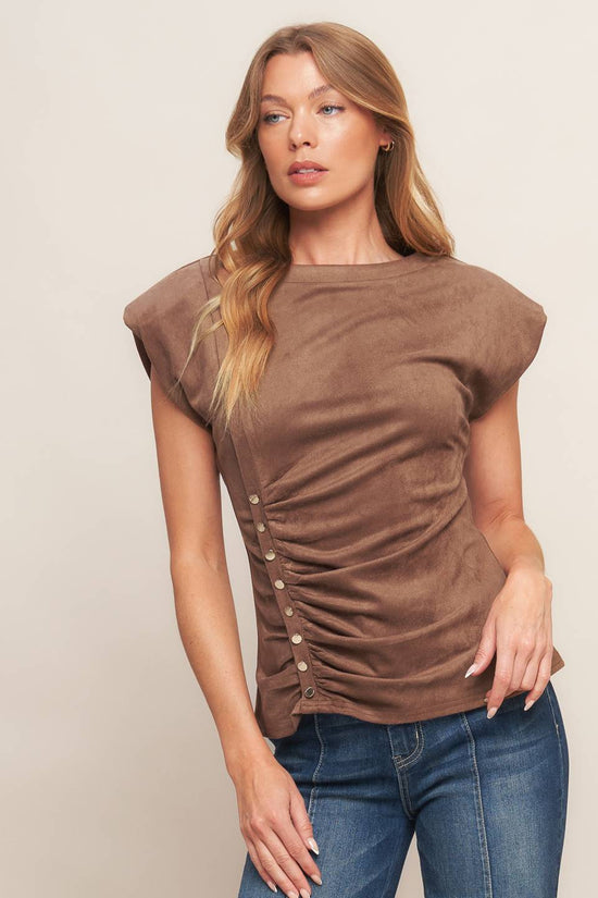 MY EVERYDAY BEST FAXU SUEDE TOP