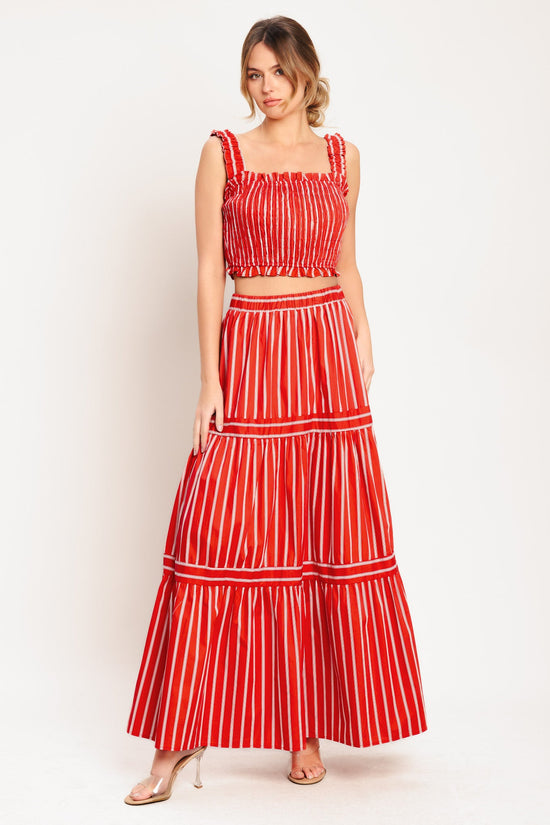 SUNSET STRIPE WOVEN TOP