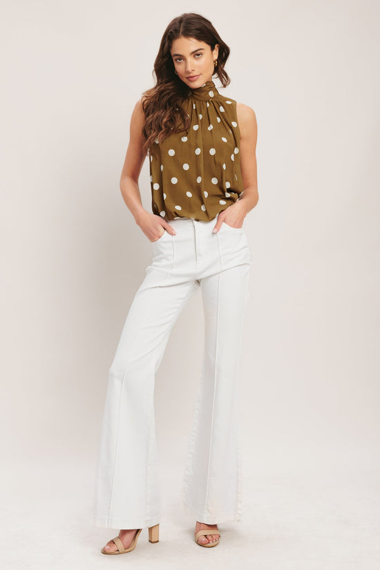 RETRO POP DOT WOVEN TOP