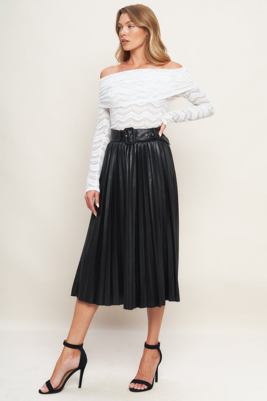 YOU FILL MY LIFE WITH LEATHER MIDI SKIRT