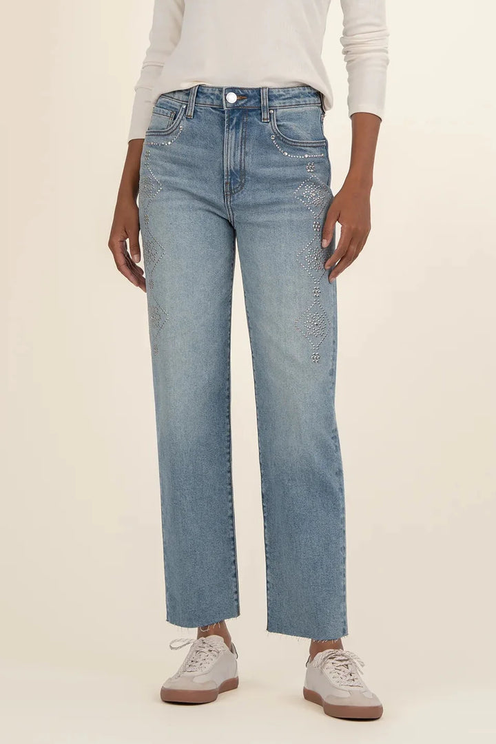 KUT DENIM | Fay High Rise Ankle Straight Leg