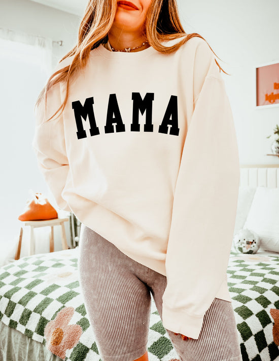 Mama Garment Dyed Comfort Colors Sweatshirt (Condensed Font)