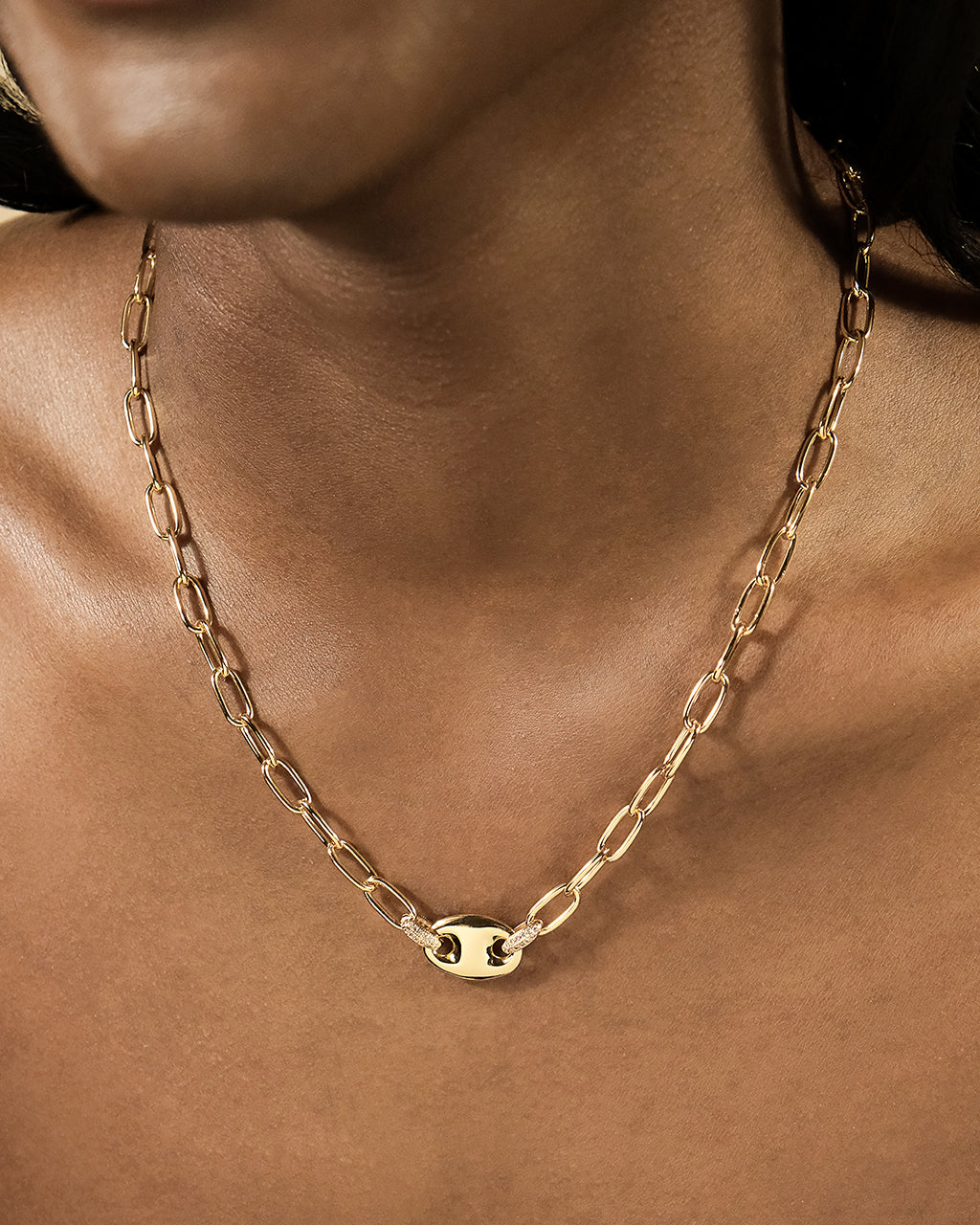 Bliss CZ Anchor Chain Necklace