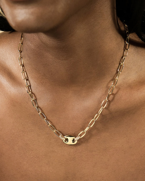 Bliss CZ Anchor Chain Necklace