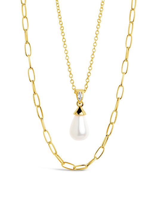 Baroque Pearl & Chain Layered Necklace