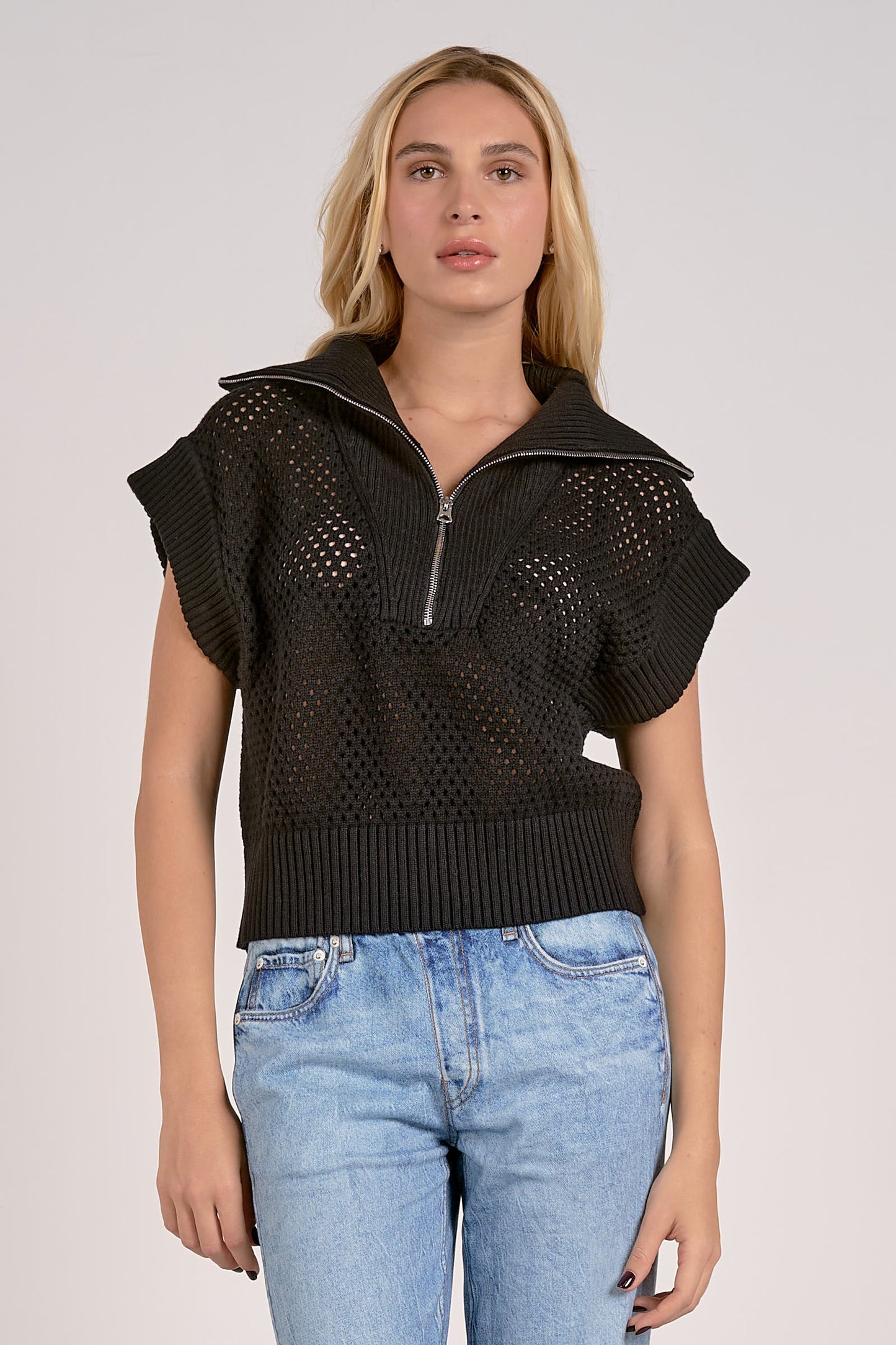 Allie Zip Up Black