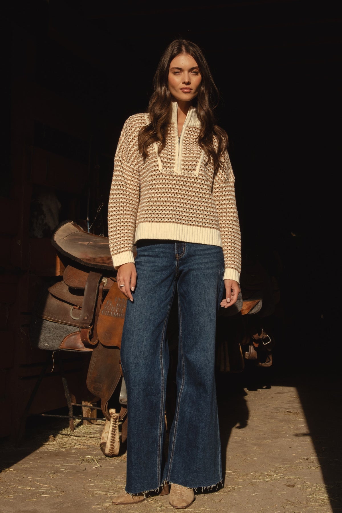Blair Half Zip Natural