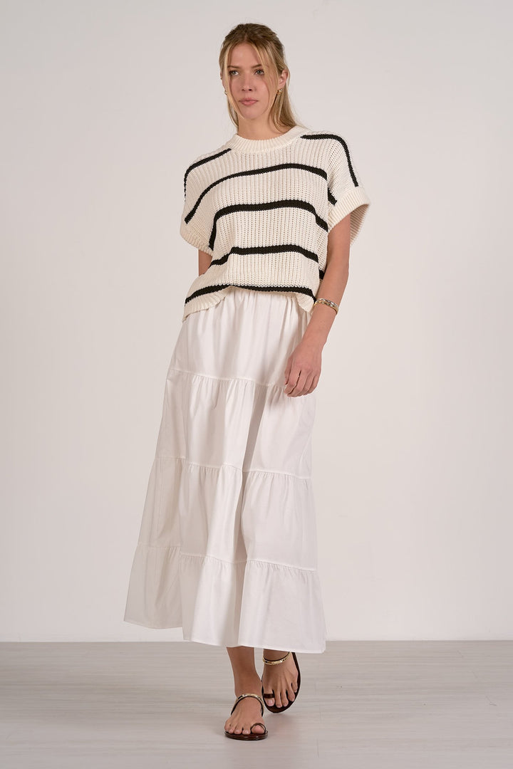 Opal Sweater Dress White White Black Stripe