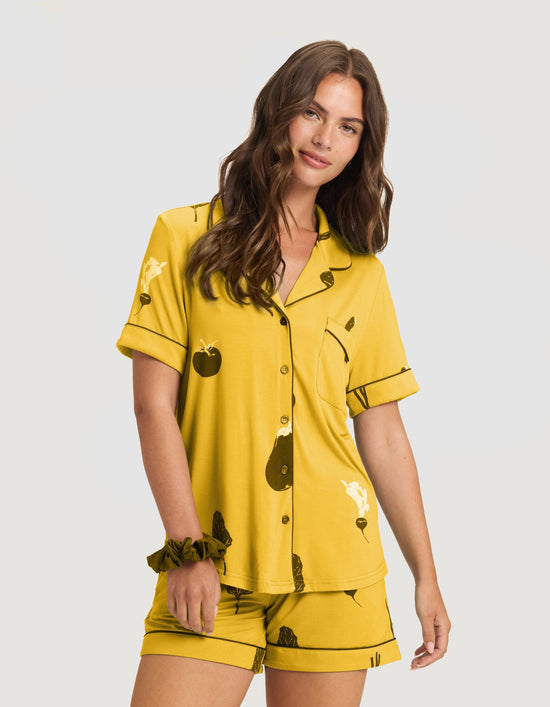 Women's Bamboo Stretch-Knit Short Sleeve Pajama Set