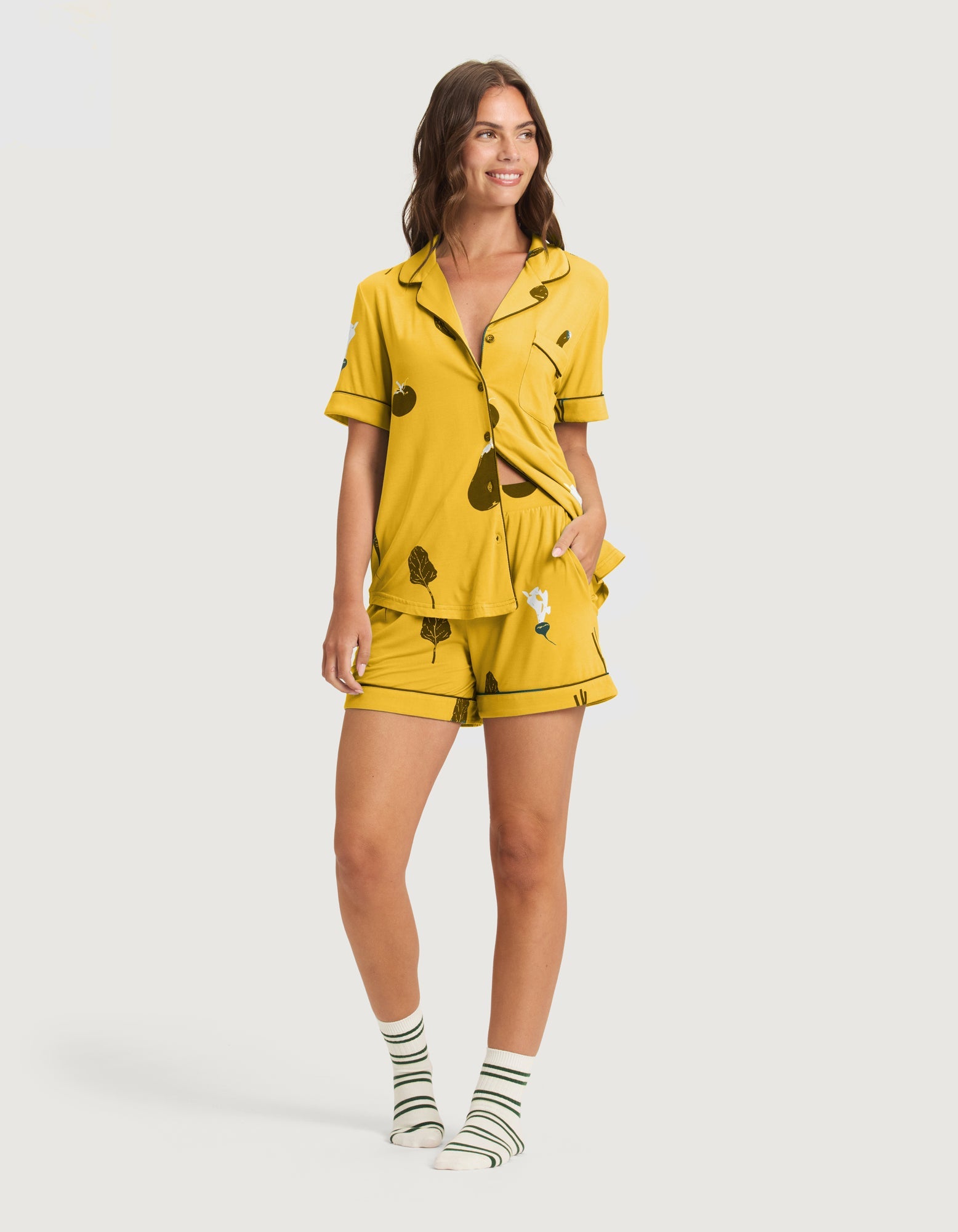 Women's Bamboo Stretch-Knit Short Sleeve Pajama Set