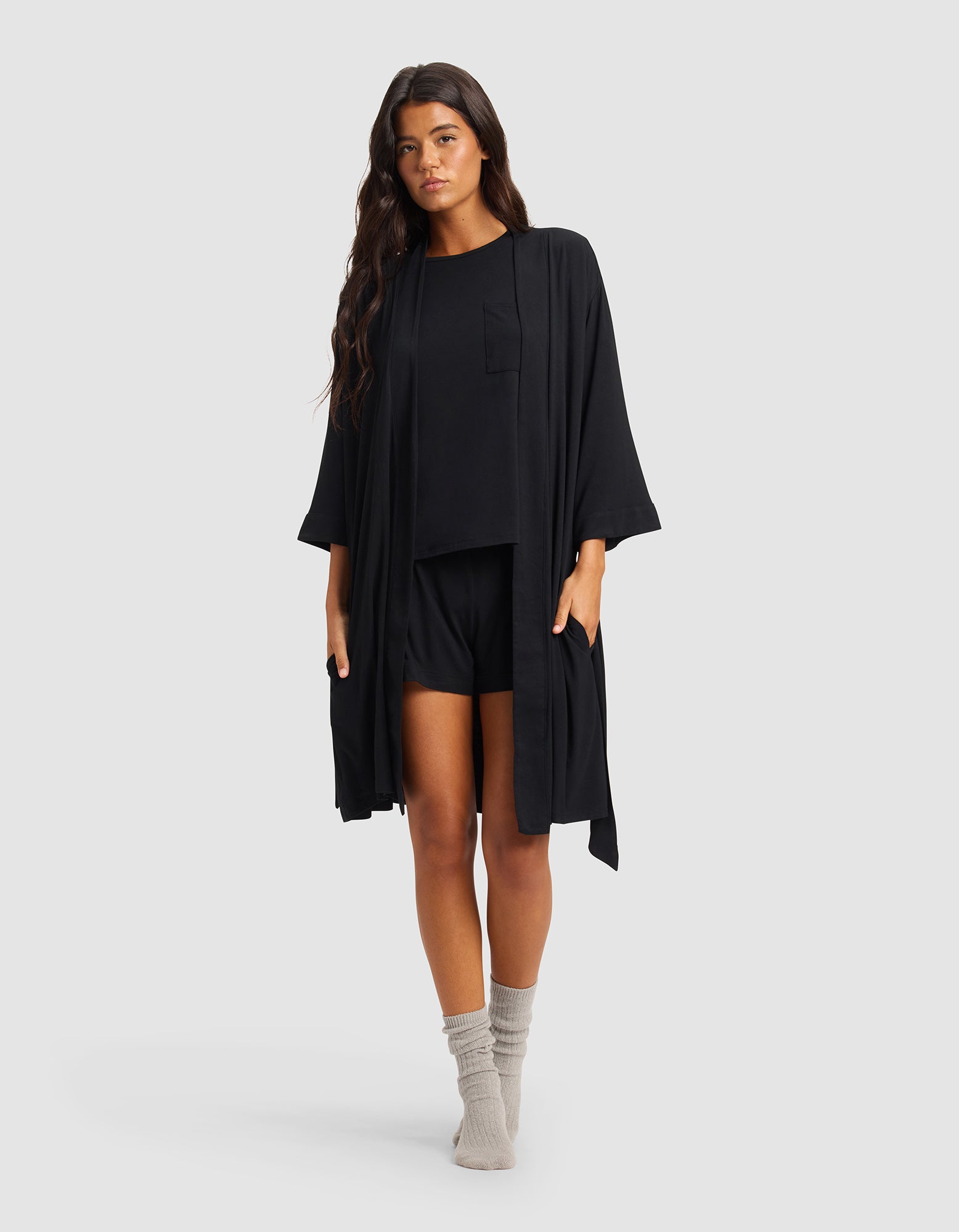 Women's Bamboo Stretch-Knit Kimono Robe