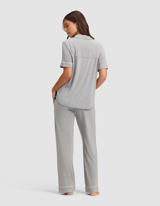Women's Bamboo Stretch-Knit Short Sleeve & Pant Pajama Set