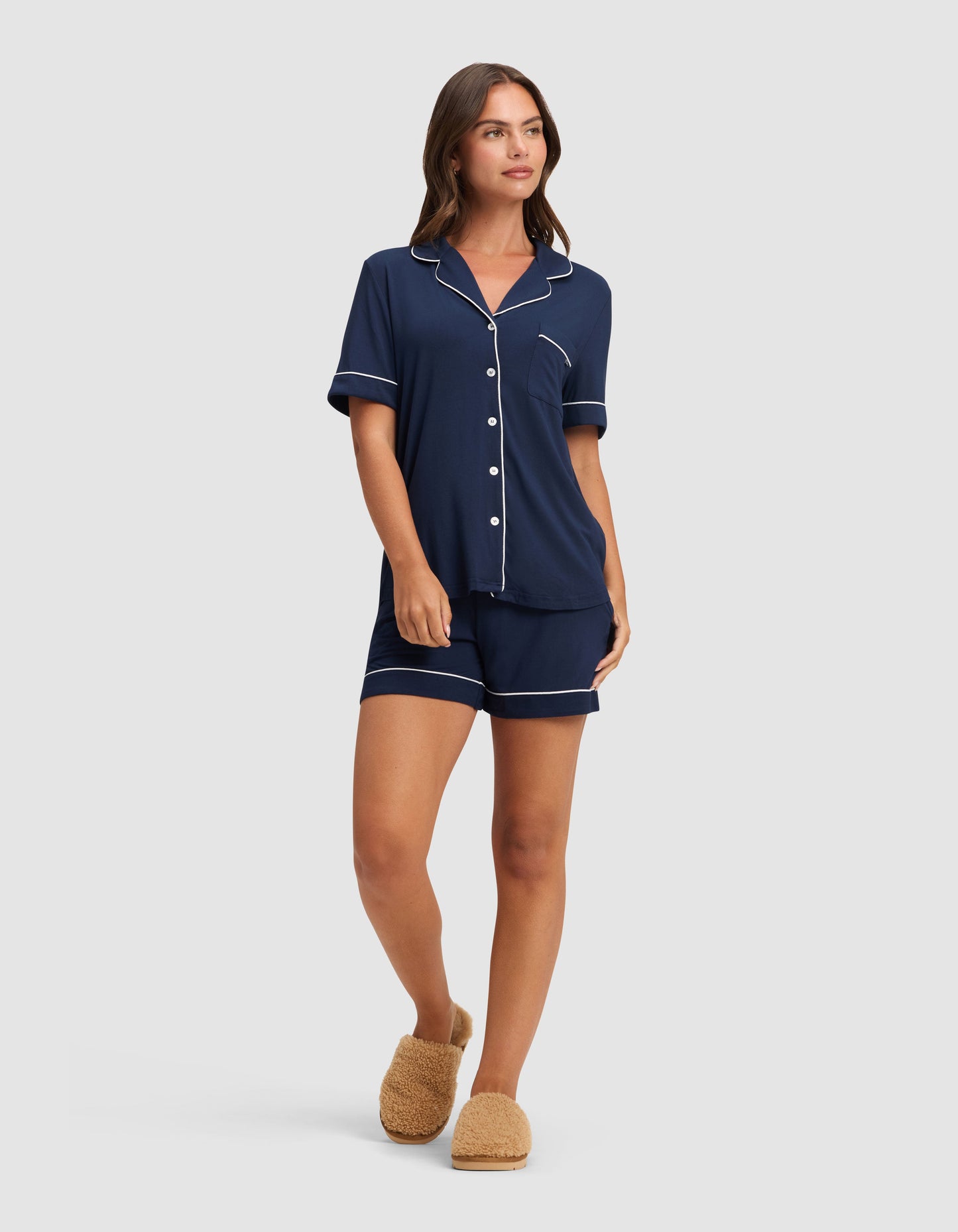 Women's Bamboo Stretch-Knit Short Sleeve Pajama Set