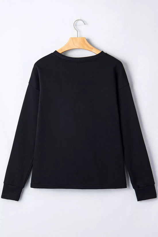 Round Neck Ghost Print Regular Fit Graphic Long Sleeve T-Shirt