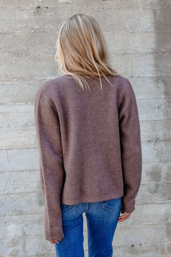 Autumn Button Front Sweater Cardigan - Brown