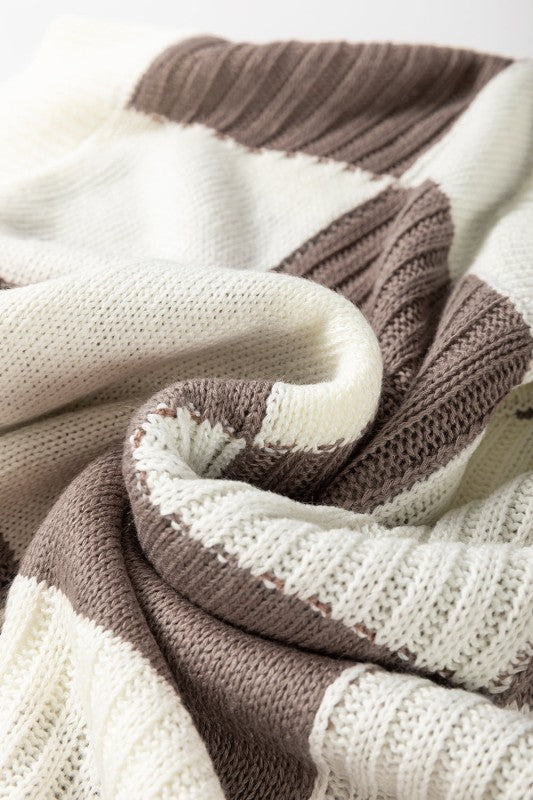 Checker Colorblock Crewneck Short Sleeve Sweater