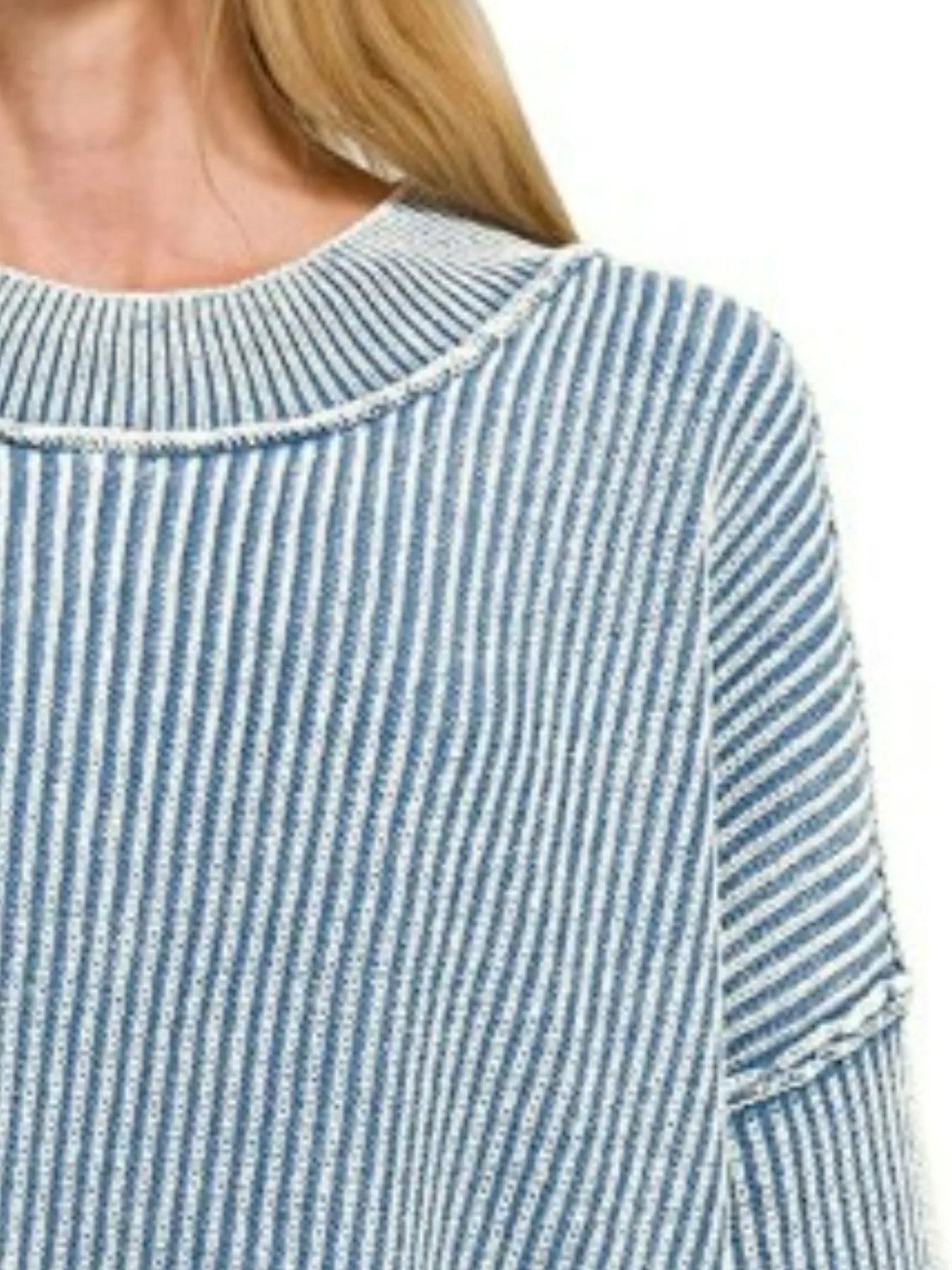 Zenana Washed Side Slit Oversized Sweater