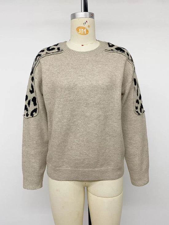 Leopard Round Neck Sweater