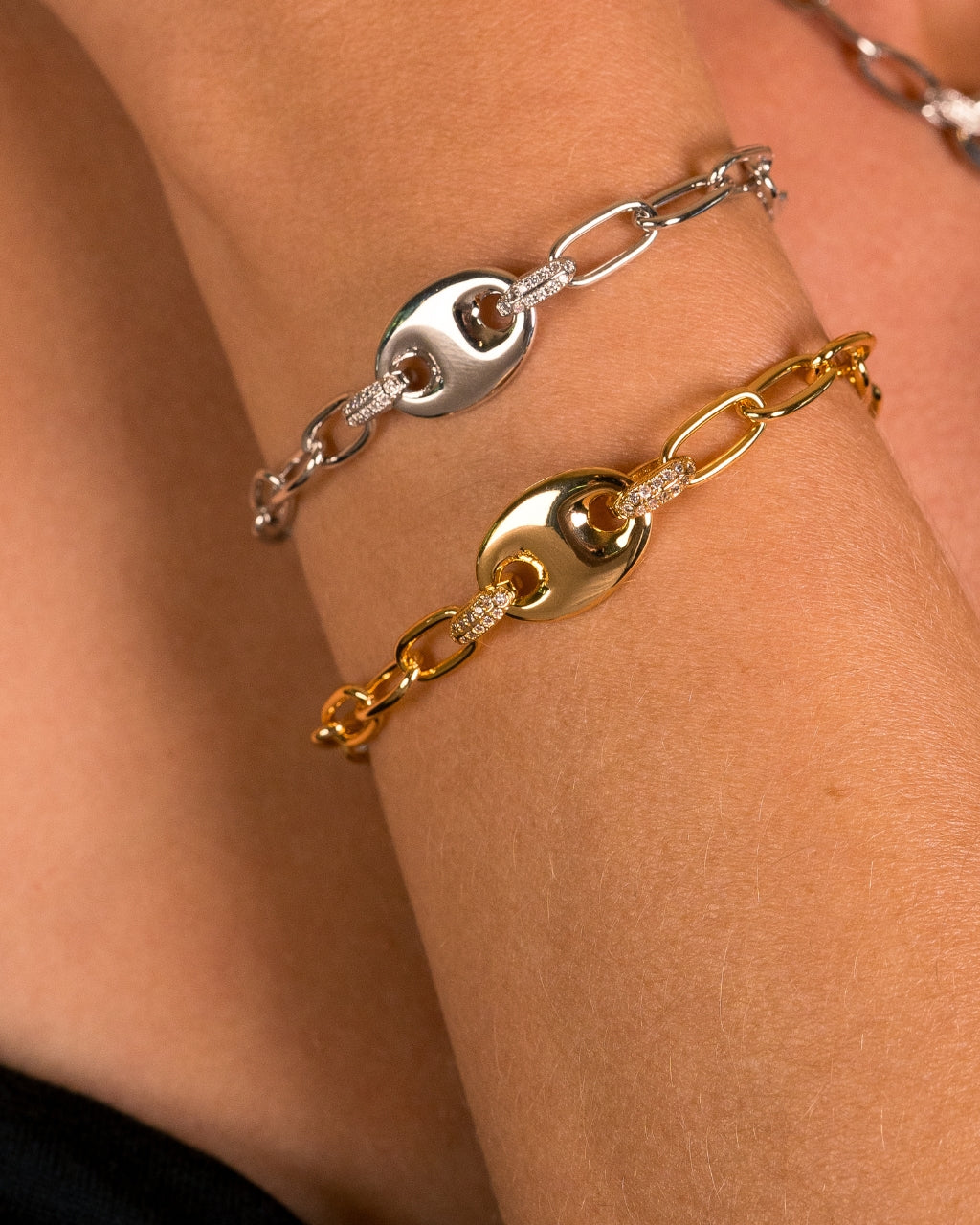 Bliss CZ Anchor Chain Bracelet