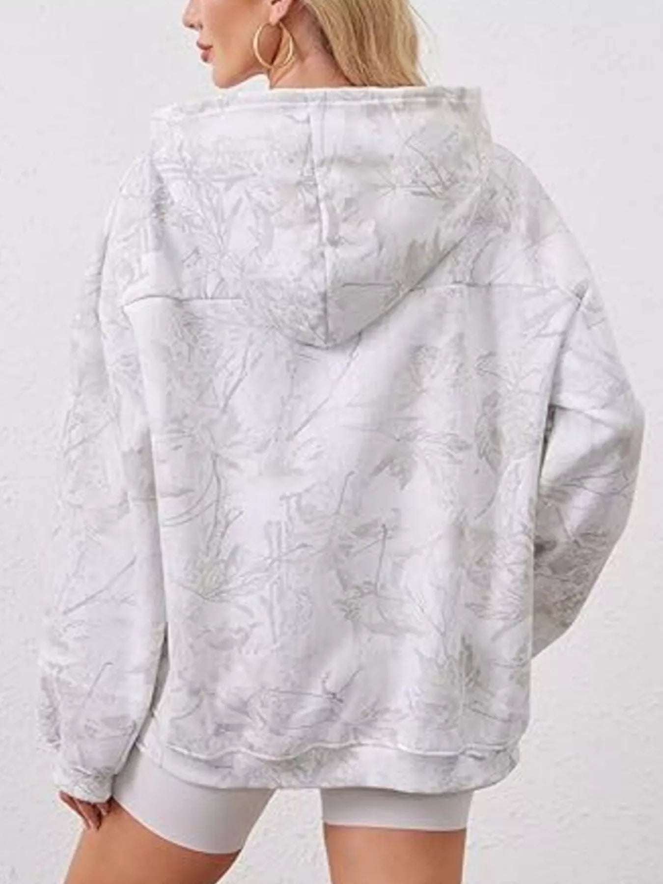 Full Size Kangaroo Pocket Long Sleeve Hoodie Plus Size