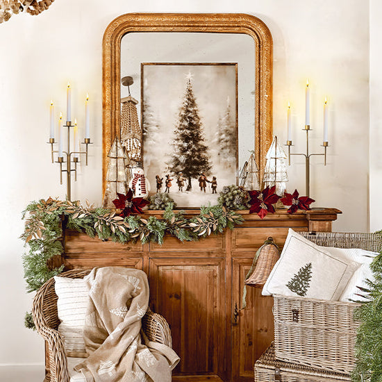 Freestanding Antique Iron Candelabra, Set of Two