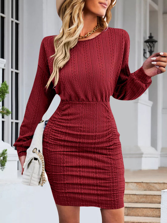 Textured Knit Bodycon Mini Dress