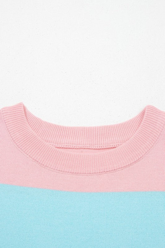 Stripe Colorblock Knitted T-Shirt