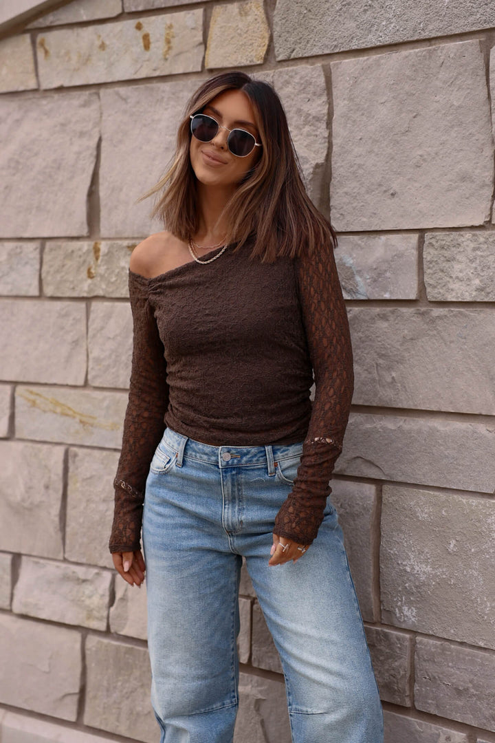 Espresso Elegance Off The Shoulder Top - FINAL SALE