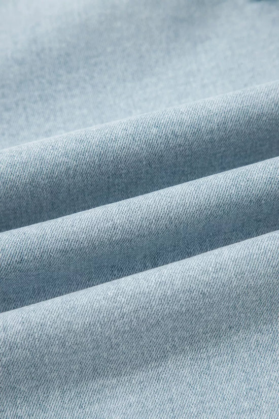 Light Wash Utility Pocket Straight Leg Jeans