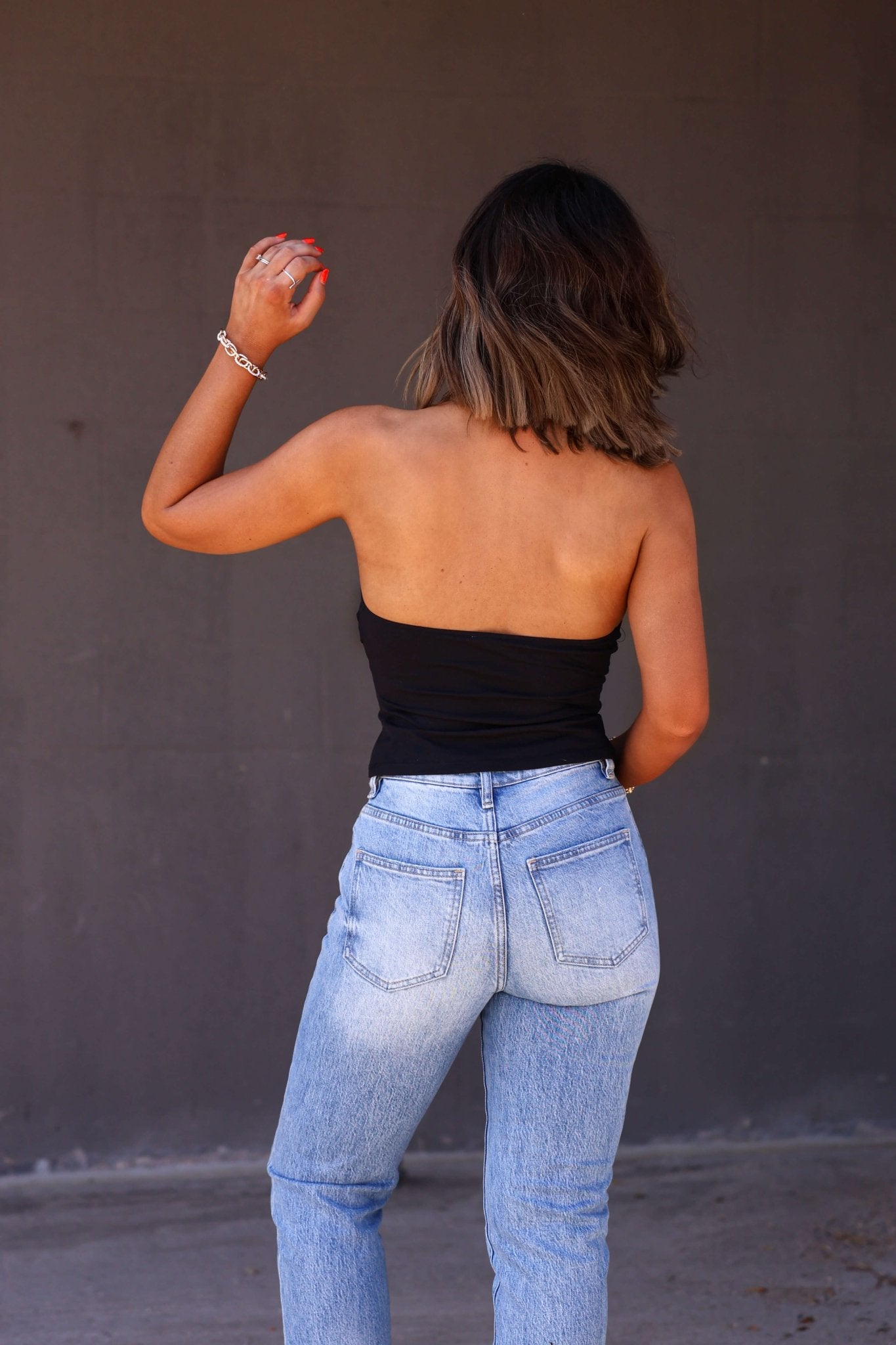 Free People Black Still Here Halter Top