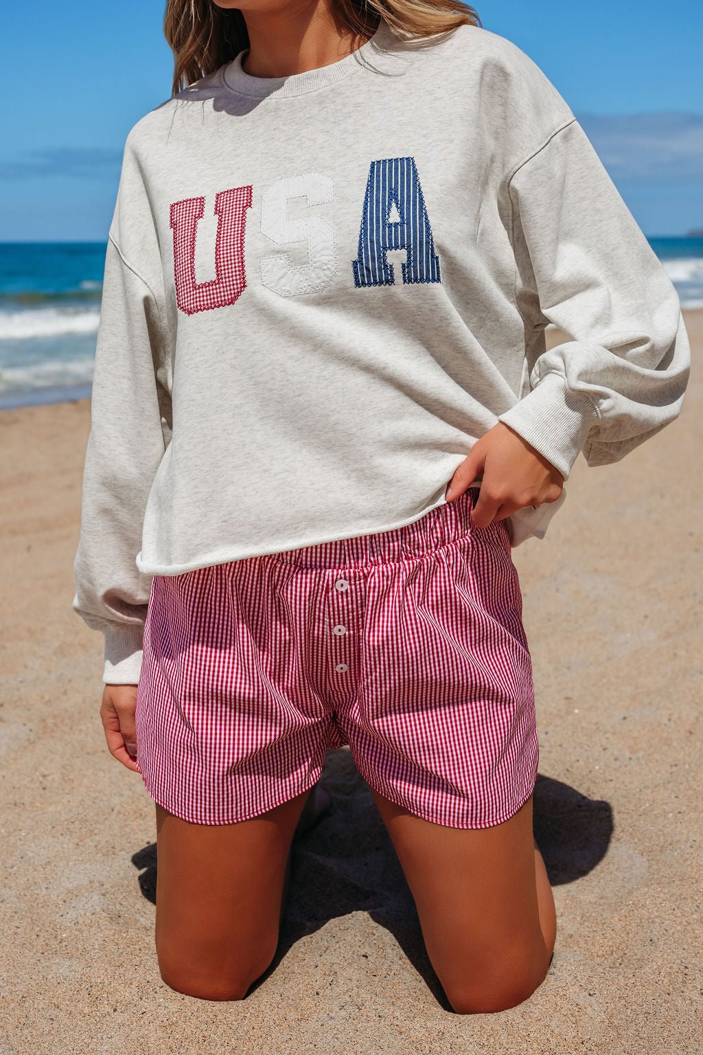 Light Grey USA Graphic Sweatshirt