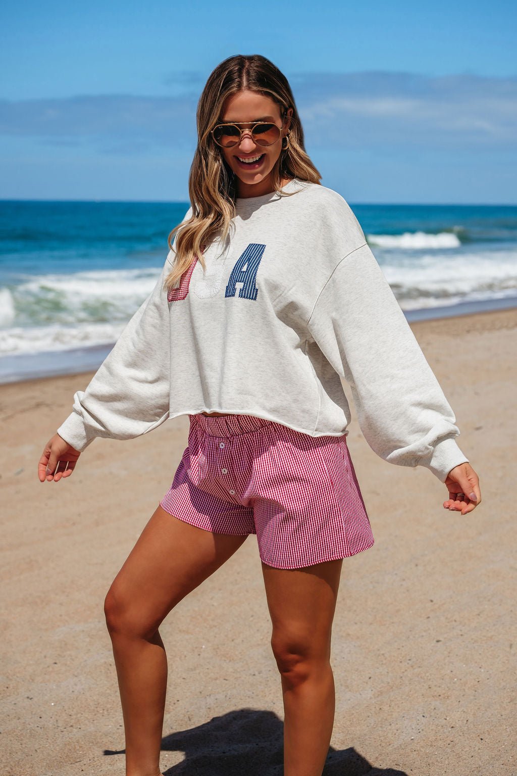 Light Grey USA Graphic Sweatshirt